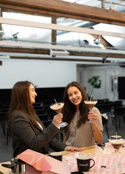 martini cocktail candle event - girls having fun